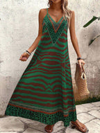 Vestido Longo Estampa de Onça com Alças Finas