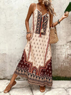 Vestido Longo Estampa de Onça com Alças Finas
