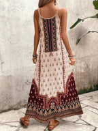Vestido Longo Estampa de Onça com Alças Finas