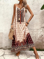 Vestido Longo Estampa de Onça com Alças Finas
