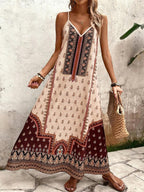 Vestido Longo Estampa de Onça com Alças Finas