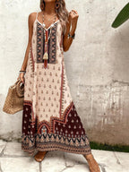 Vestido Longo Estampa de Onça com Alças Finas