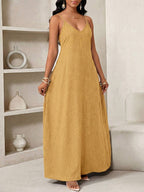 Vestido Maxi de Alças com Estampa Geométrica e Bolsos