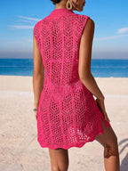 Vestido de Crochê Longo com Recorte Vazado