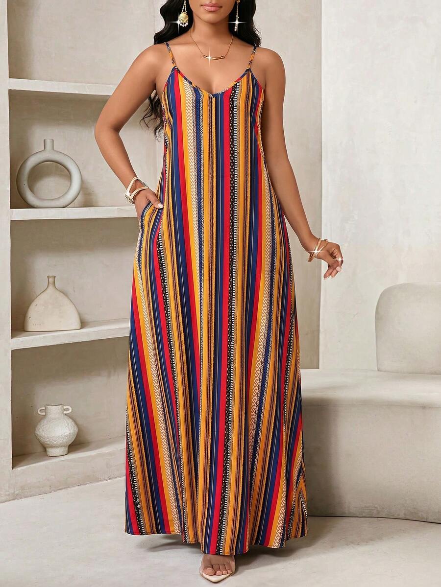 Vestido Maxi de Alças com Efeito Ombré - La Lecce