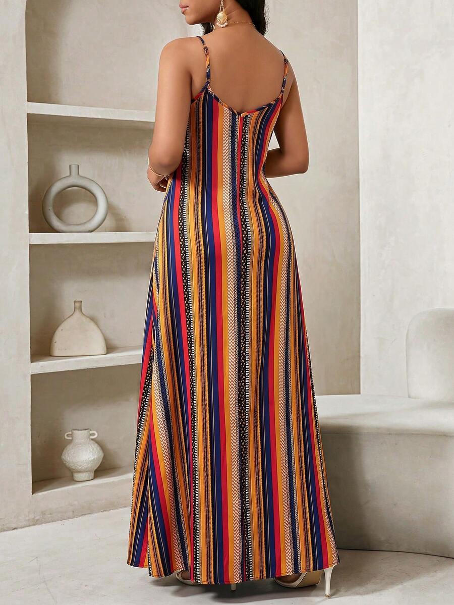 Vestido Maxi de Alças com Efeito Ombré - La Lecce