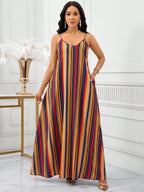 Vestido Maxi de Alças com Efeito Ombré - La Lecce
