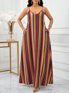 Vestido Maxi de Alças com Efeito Ombré - La Lecce