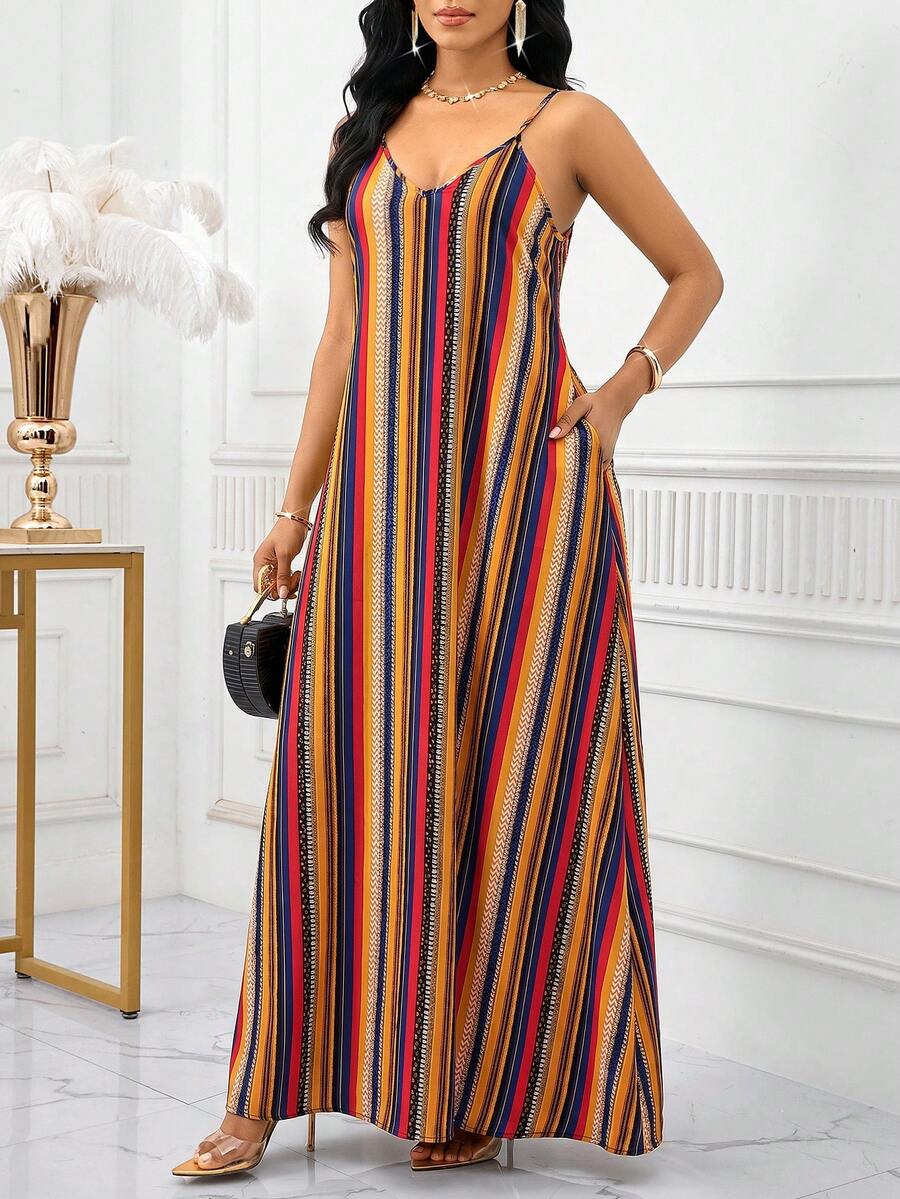 Vestido Maxi de Alças com Efeito Ombré - La Lecce