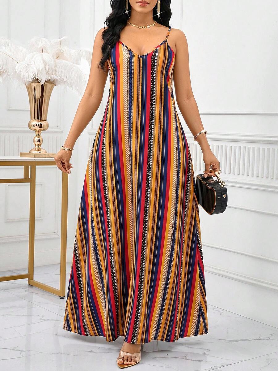 Vestido Maxi de Alças com Efeito Ombré - La Lecce