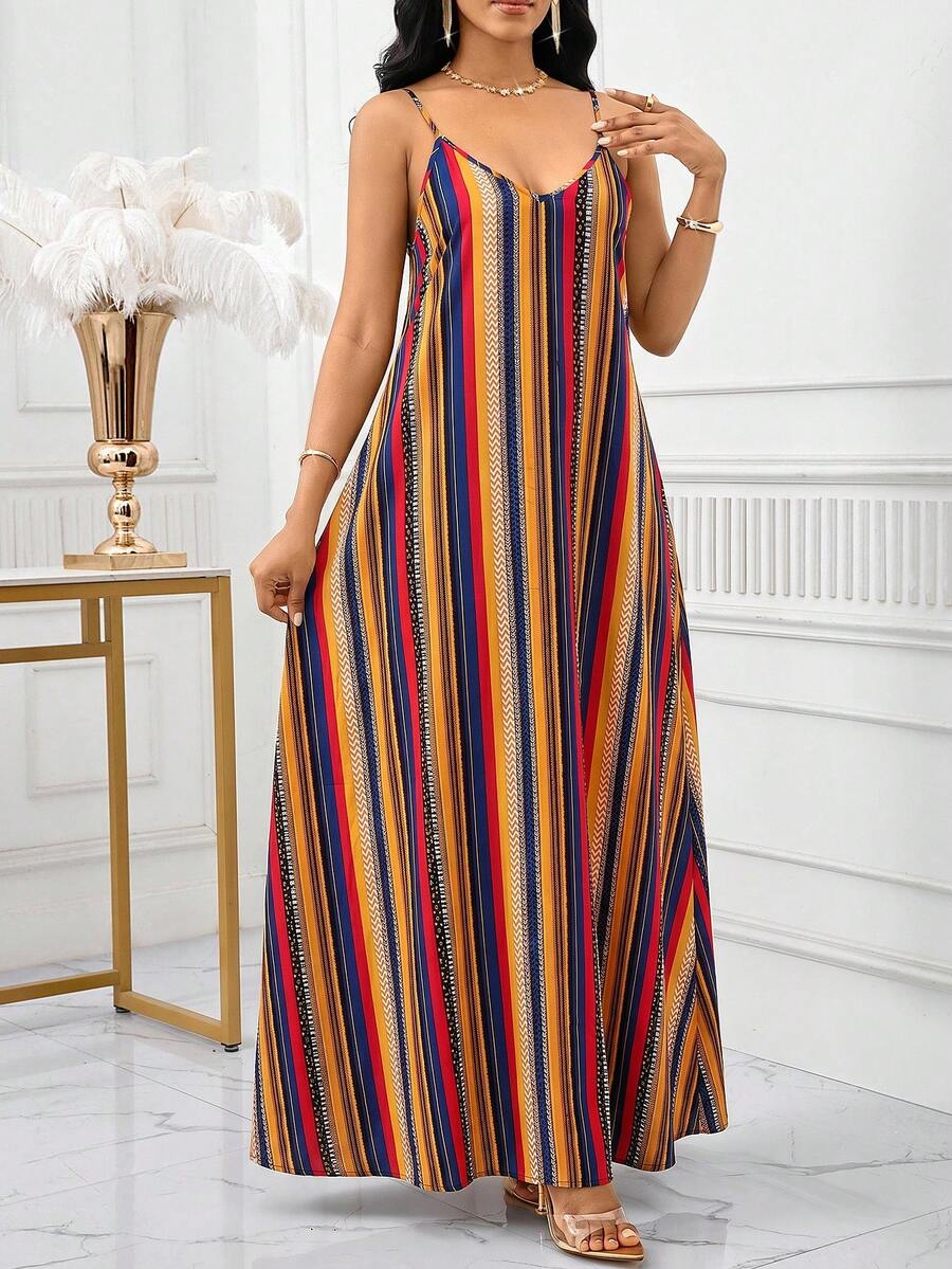 Vestido Maxi de Alças com Efeito Ombré - La Lecce