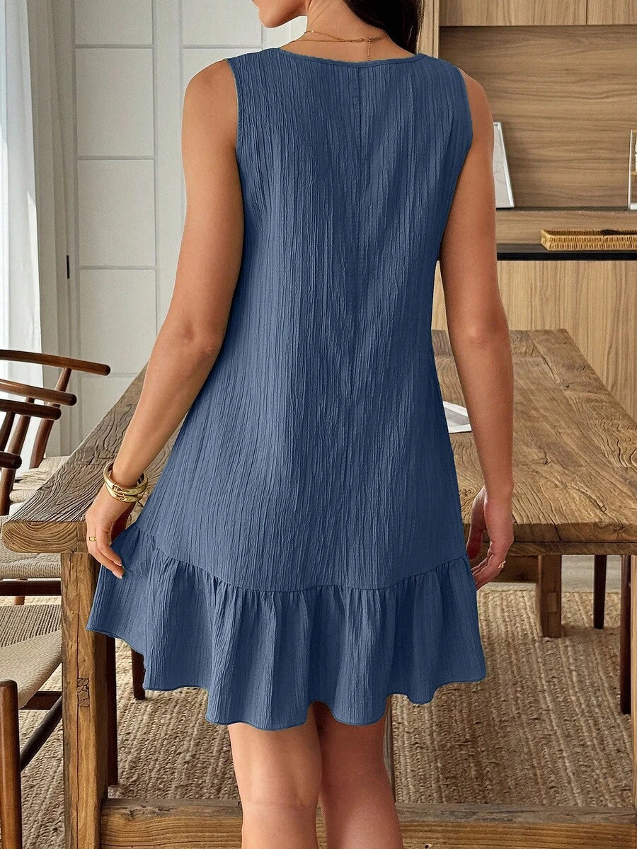 Vestido Midi Bata com Gola Assimétrica e Botões - La Lecce