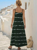Vestido Longo de Malha com Estampa de Folhas de Coqueiro - La Lecce