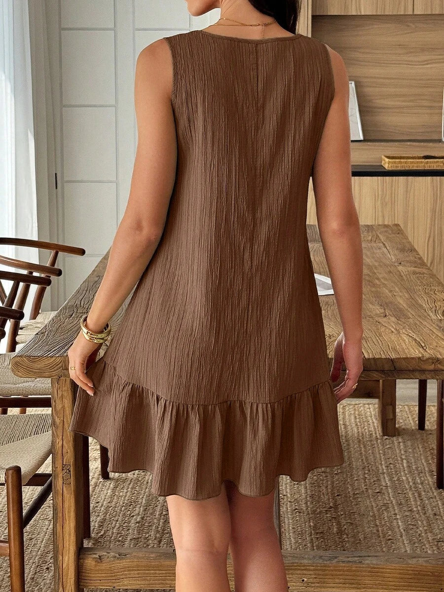 Vestido Midi Bata com Gola Assimétrica e Botões - La Lecce