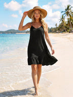 Saída de Praia Vestido Mini em A com Argola