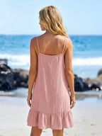Saída de Praia Vestido Mini em A com Argola