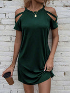 Vestido Curto Ombro a Ombro com Detalhe Vazado - La Lecce