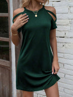 Vestido Curto Ombro a Ombro com Detalhe Vazado - La Lecce