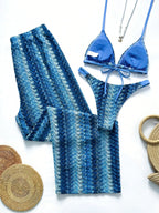 Conjunto Biquíni 3 Peças com Calça e Tie Back