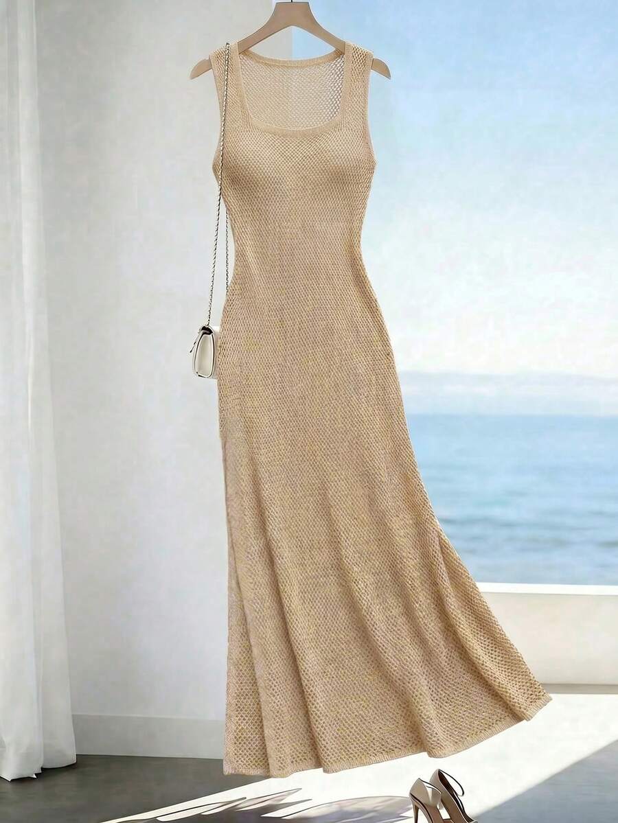 Vestido Saída de Praia em Tricô Sem Mangas