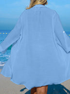 Saída de Praia Kimono Camisa Oversized com Botões