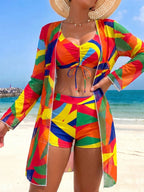 Conjunto Tropical 3 Peças com Saída de Praia
