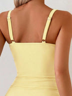 Tankini Franzido com Torção Frontal e Anel Metálico