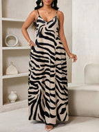 Vestido Longo Floral Decote V com Aplicação de Rosa 3D - La Lecce