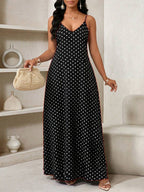 Vestido Longo Floral Decote V com Aplicação de Rosa 3D