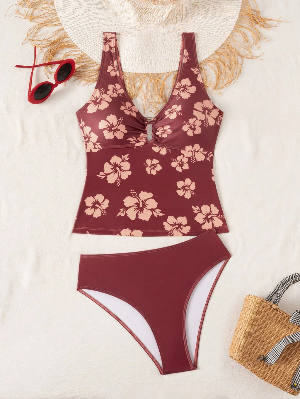 Tankini Bralette Tropical com Bojo Removível