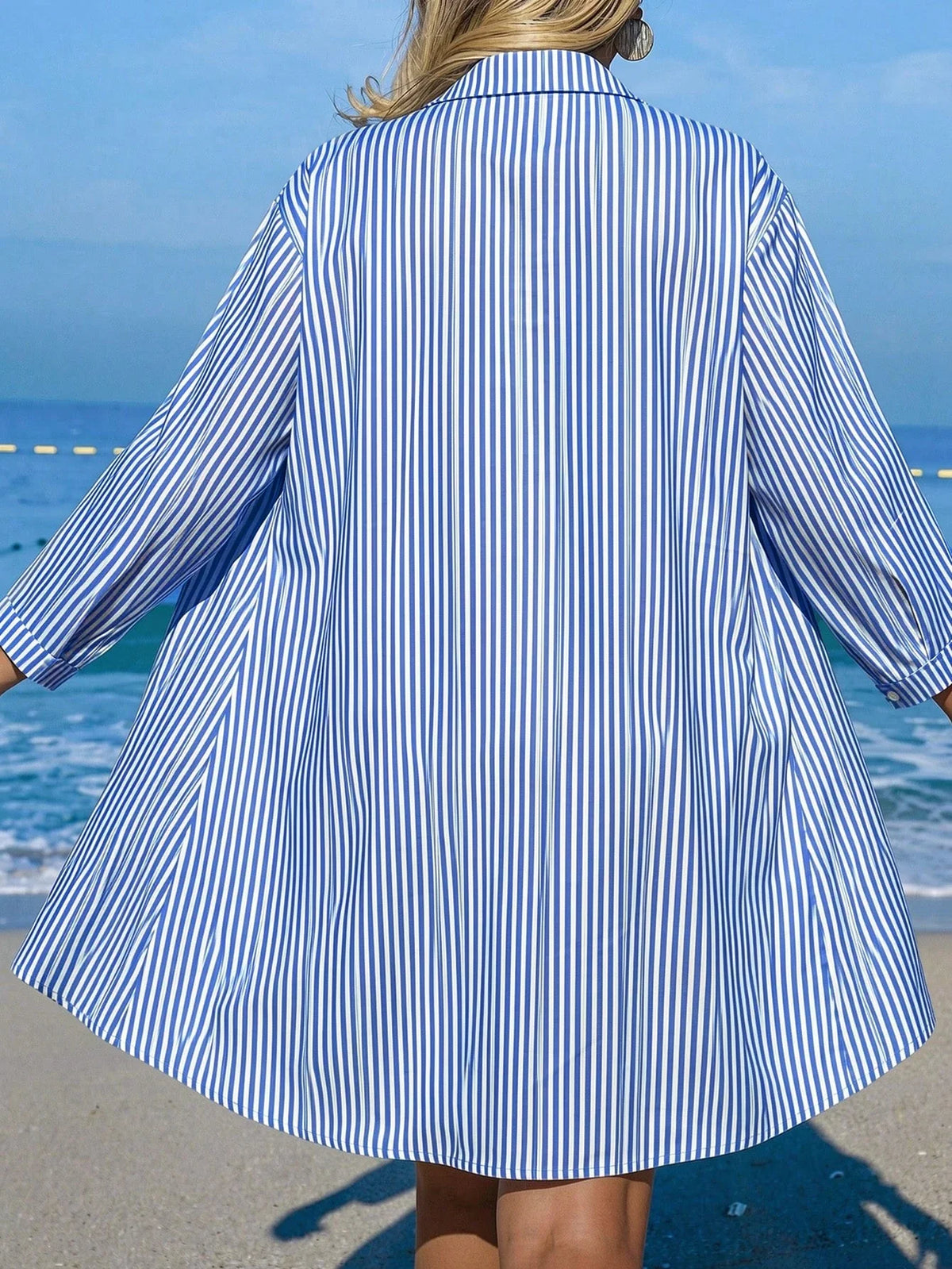 Saída de Praia Kimono Camisa Oversized com Botões