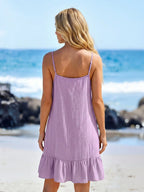 Saída de Praia Vestido Mini em A com Argola
