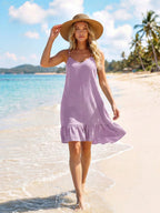 Saída de Praia Vestido Mini em A com Argola