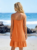 Saída de Praia Vestido Mini em A com Argola