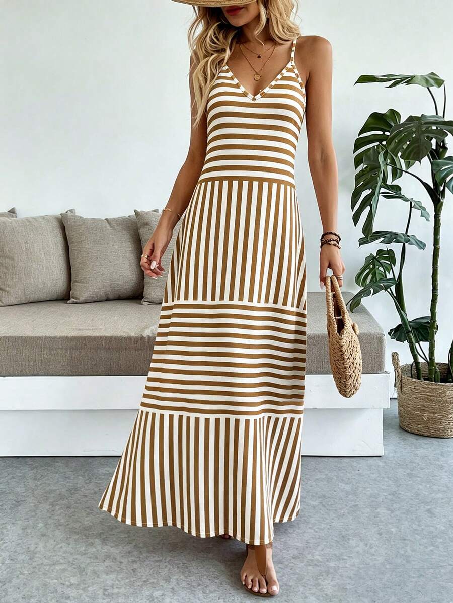 Vestido Longo Boho de Alças Finas com Bainha Assimétrica - La Lecce