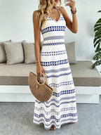 Vestido Longo Boho de Alças Finas com Bainha Assimétrica - La Lecce