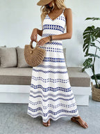 Vestido Longo Boho de Alças Finas com Bainha Assimétrica - La Lecce
