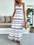 Vestido Longo Boho de Alças Finas com Bainha Assimétrica - La Lecce