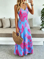 Vestido Longo Boho de Alças Finas com Bainha Assimétrica - La Lecce