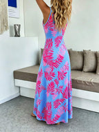 Vestido Longo Boho de Alças Finas com Bainha Assimétrica - La Lecce
