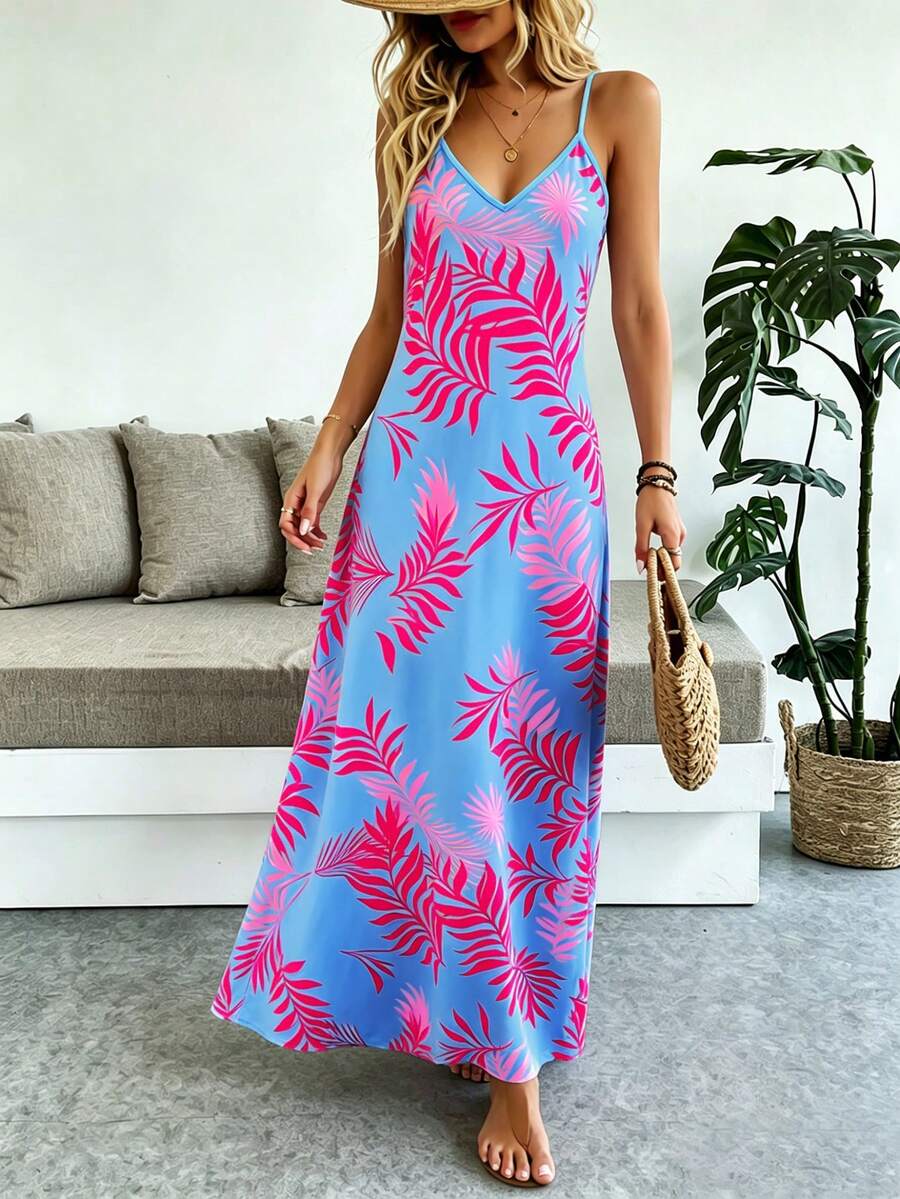 Vestido Longo Boho de Alças Finas com Bainha Assimétrica - La Lecce