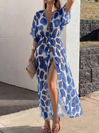 Saída de Praia Kimono Resort com Cinto Meia Manga