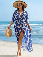 Saída de Praia Kimono Resort com Cinto Meia Manga