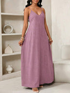 Vestido Maxi Boho de Alças com Costas Abertas e Bolsos
