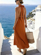 Vestido Saída de Praia Longo Frente Única com Torção - La Lecce