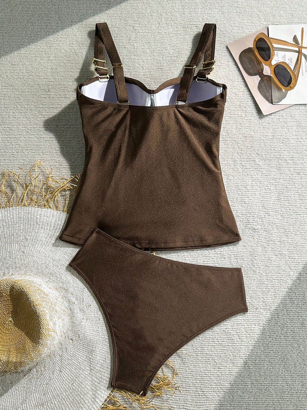 Tankini Push-Up com Fivela e Efeito Franzido