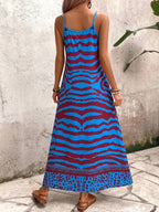 Vestido Longo Estampa de Onça com Alças Finas
