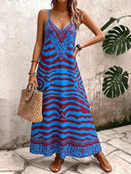Vestido Longo Estampa de Onça com Alças Finas