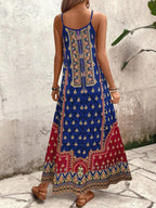 Vestido Longo Estampa de Onça com Alças Finas