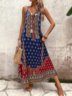 Vestido Longo Estampa de Onça com Alças Finas